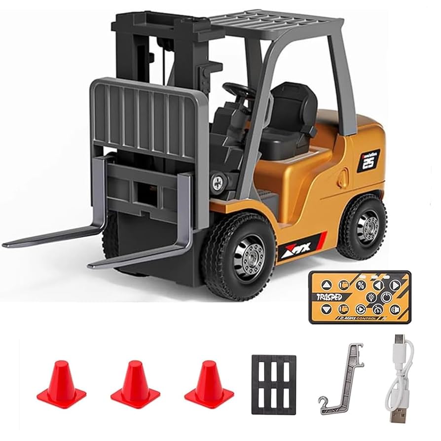 Amazon.co.jp: YounggDiy 1/64ミニRCフォークリフト、10KM/h充電